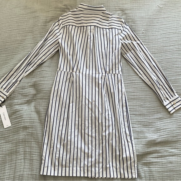 Blue and White Striped Calvin Klein Dress - Picture 5 of 12